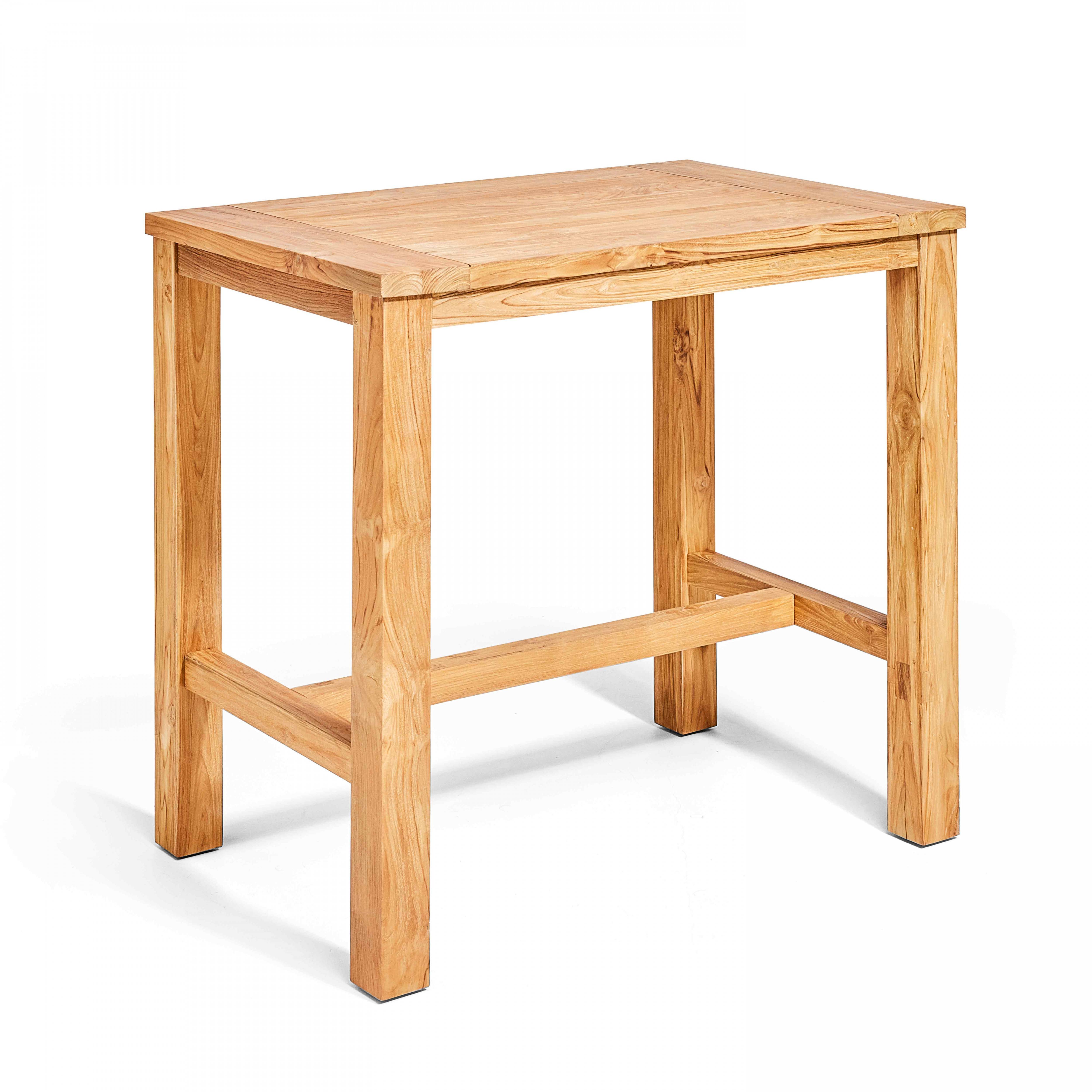 Oviala - Table haute de jardin en teck recyclé 120 cm Mira - Oviala - Image 1