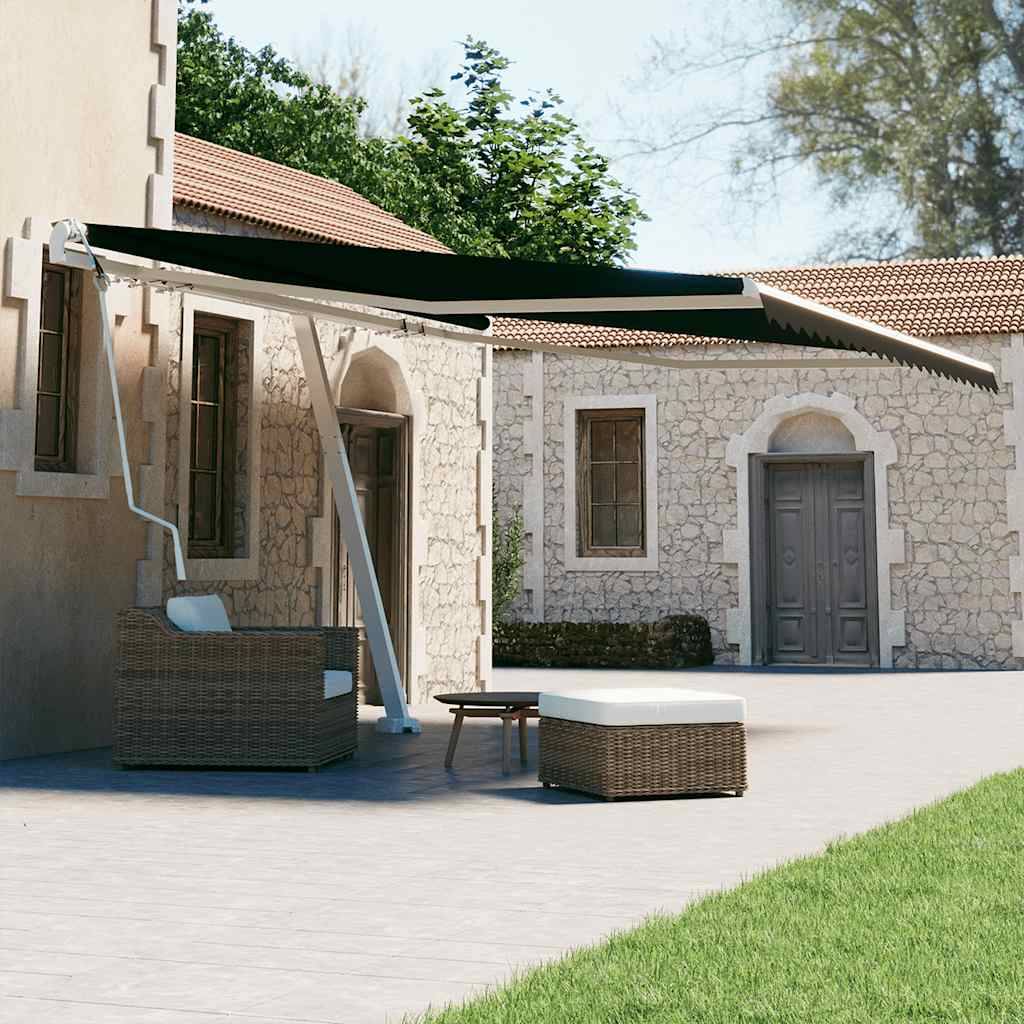 Store Banne Automatique sur Pied Double Pente Design Contemporain Anthracite 450x300 cm – ComfortXL Outdoor Living - Image 1