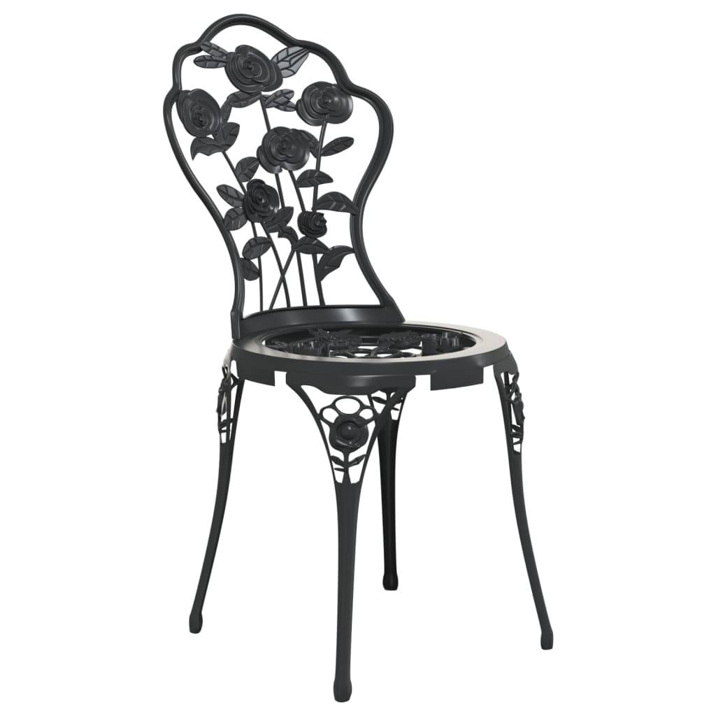 Helloshop26 - Ensemble de bistro jardin meuble extérieur terrasse 3 pièces aluminium coulé noir - Imagen 4