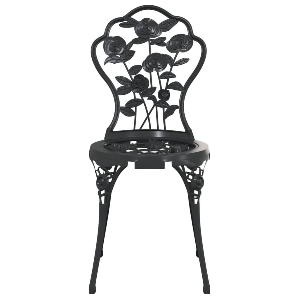 Helloshop26 - Ensemble de bistro jardin meuble extérieur terrasse 3 pièces aluminium coulé noir - Imagen 5