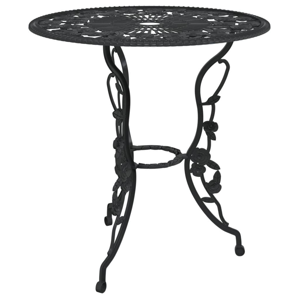 Helloshop26 - Ensemble de bistro jardin meuble extérieur terrasse 3 pièces aluminium coulé noir - Imagen 2