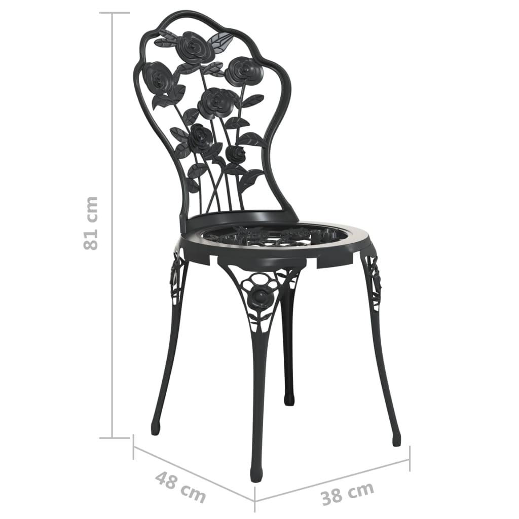 Helloshop26 - Ensemble de bistro jardin meuble extérieur terrasse 3 pièces aluminium coulé noir - Imagen 7