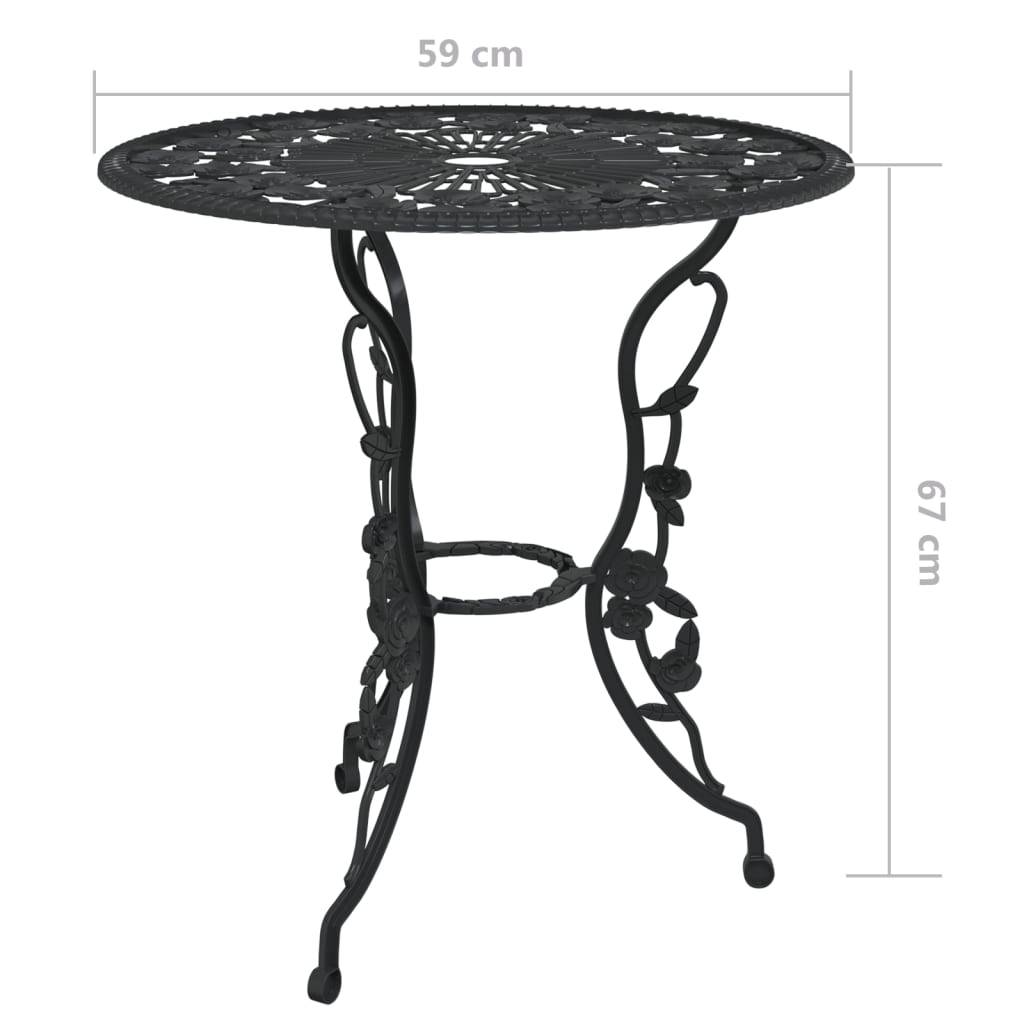 Helloshop26 - Ensemble de bistro jardin meuble extérieur terrasse 3 pièces aluminium coulé noir - Imagen 6