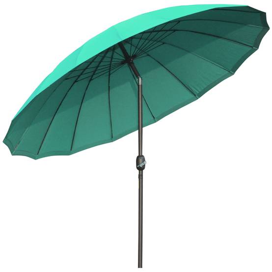 Parasol droit parasol de jardin inclinable rond 18 baleines manivelle - 255x255x240cm Métal Vert fr176 - Image 1