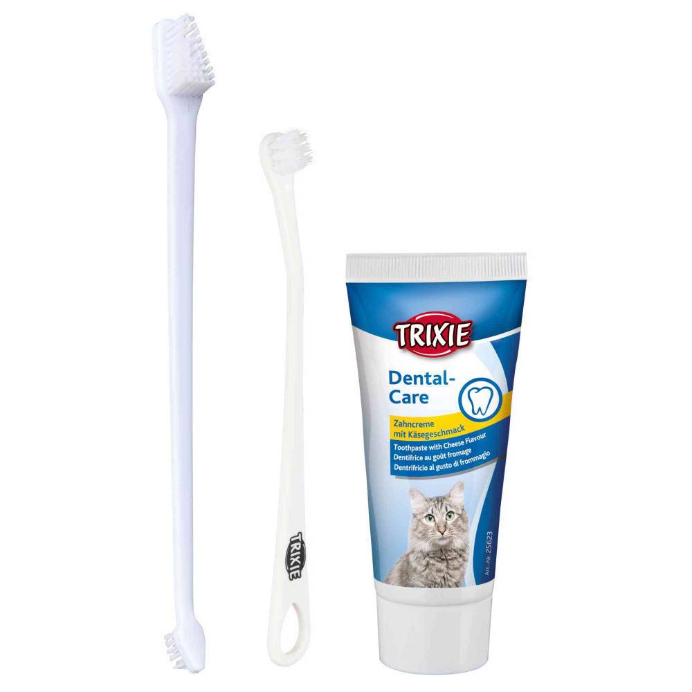 Trixie - Trixie - Set hygiène dentaire chat gout fromage 50g - Imagen 1