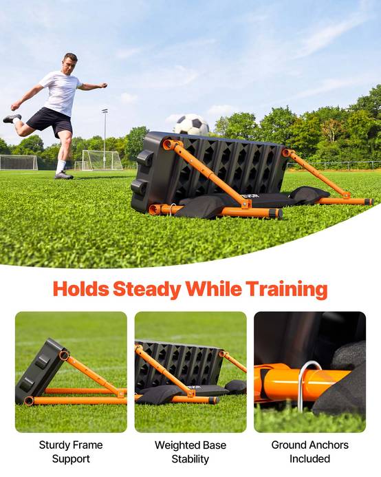 Vevor - VEVOR Planche de rebond pour football 99x24,5 cm, double face 6 en 1, cadre acier Q195, portable et stable. - Image 4