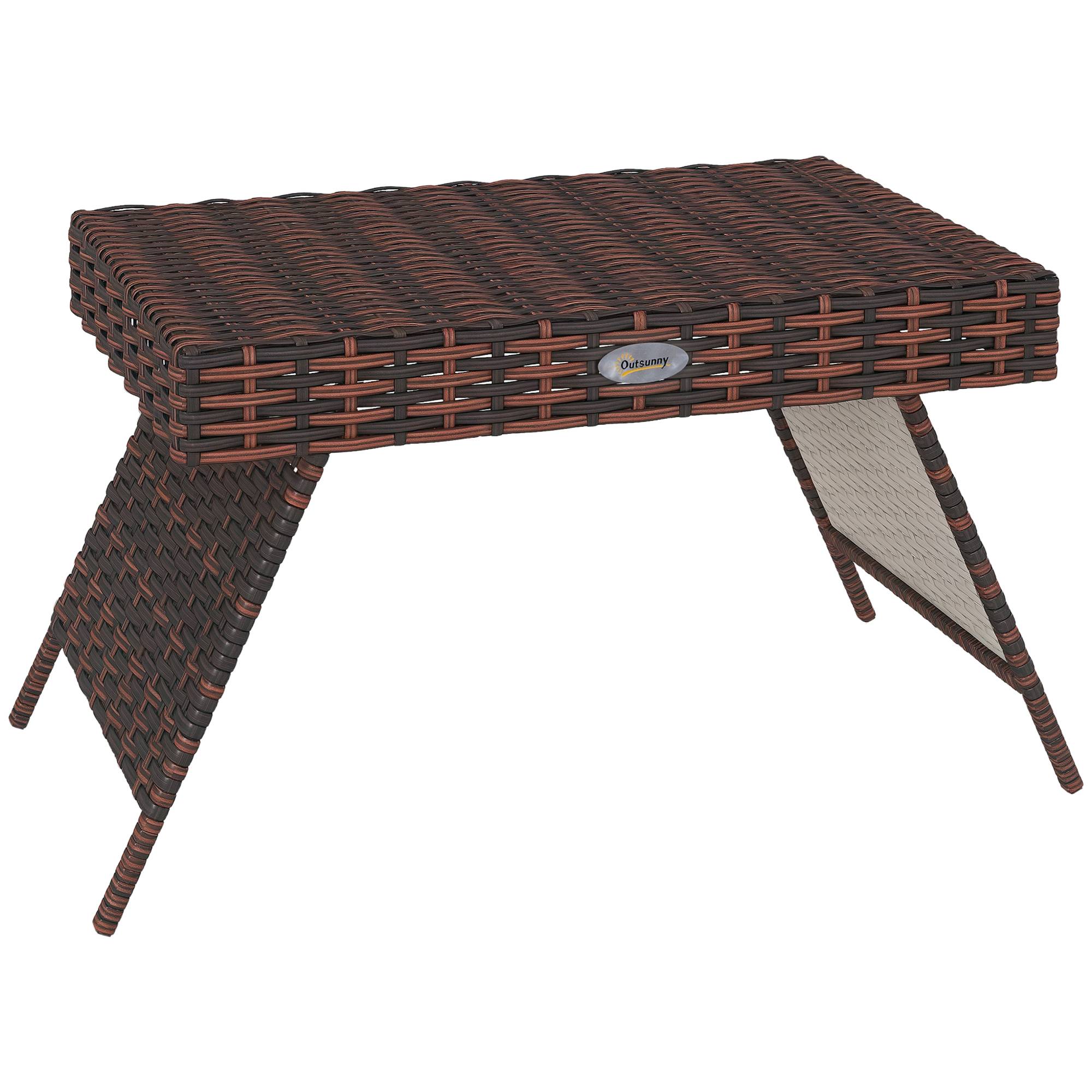 Table basse de jardin résine tressée marron 60 x 41 x 41 cm - PANGIVO - Image 1