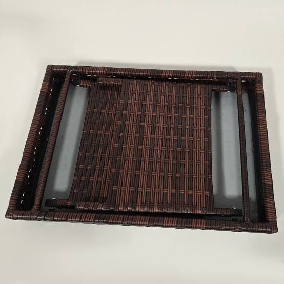 Table basse de jardin résine tressée marron 60 x 41 x 41 cm - PANGIVO - Image 10