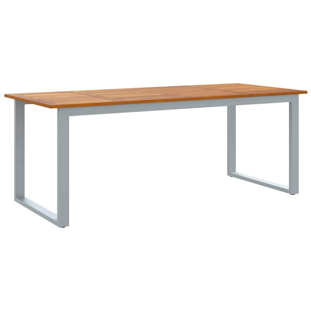Ensemble de salle à manger jardin 7 pcs gris bois d'acacia 200 x 90 x 75 cm - PANGIVO - Image 5