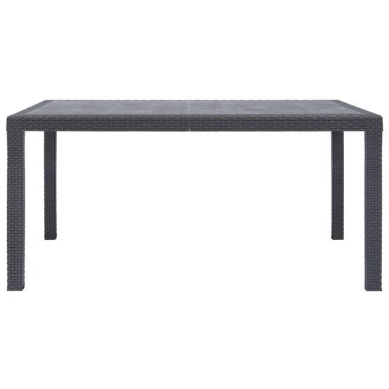 Table de Jardin 150 cm pour 6 Personnes, en Plastique Marron Finition Aspect Rotin Tressé, Idéale pour Terrasse – ComfortXL Outdoor Living - Image 2