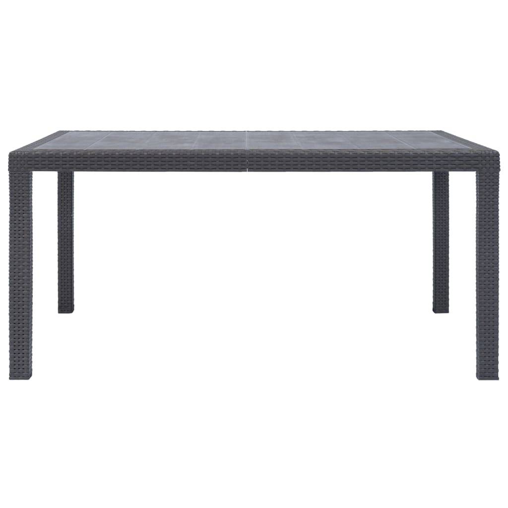 Table de Jardin 150 cm pour 6 Personnes, en Plastique Marron Finition Aspect Rotin Tressé, Idéale pour Terrasse – ComfortXL Outdoor Living - Image 2