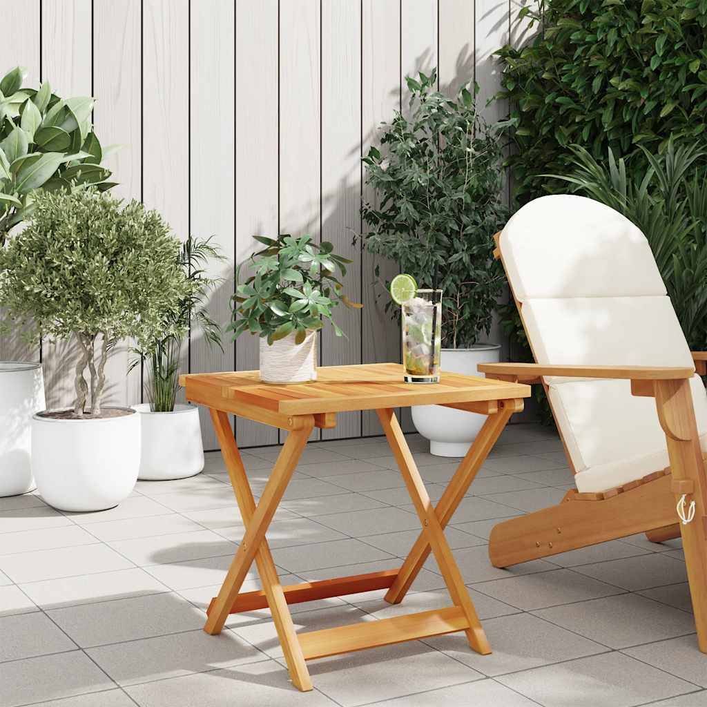 Maison Chic - Table pliable de jardin | Table d'extérieur 50x50x50 cm bois d'acacia solide - Image 3