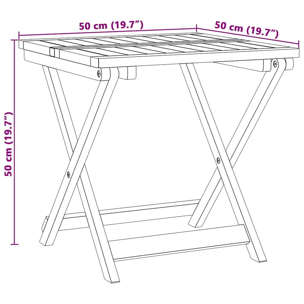 Maison Chic - Table pliable de jardin | Table d'extérieur 50x50x50 cm bois d'acacia solide - Image 10