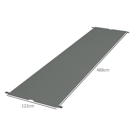 Outsunny - Lot 2 toiles de rechange pergola rétractable 4,9x1,2m protection UV tissu polyester gris foncé - Outsunny - Image 3