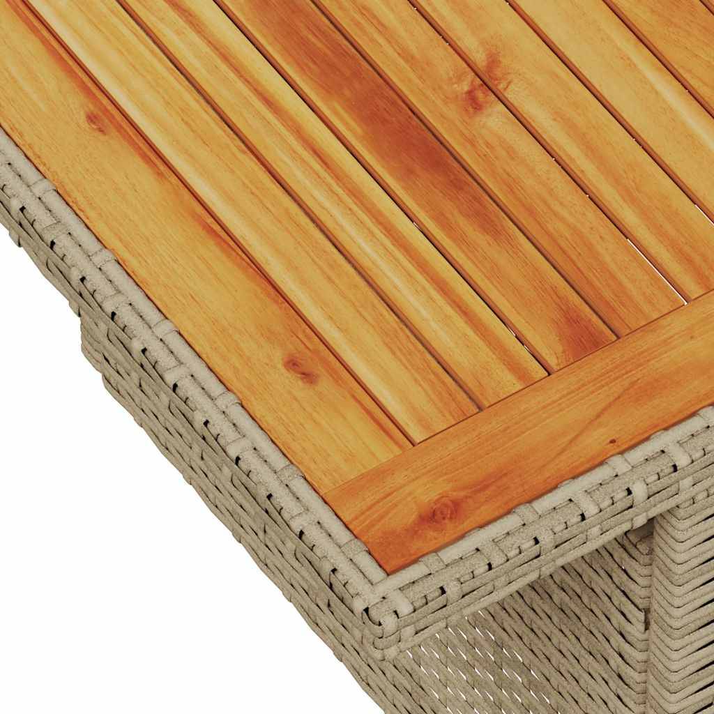 Salon de jardin 5 places beige résine tressée et bois avec table modulable et accoudoirs – ComfortXL Outdoor Living - Image 9