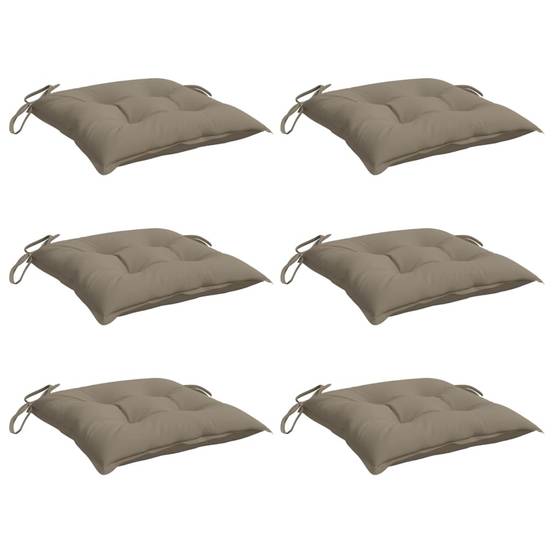 Lot de 6 Coussins d'extérieur - Coussins de palette - Coussins de Siège pour intérieur et extérieur taupe 50x50x7 cm tissu oxford - Image 3