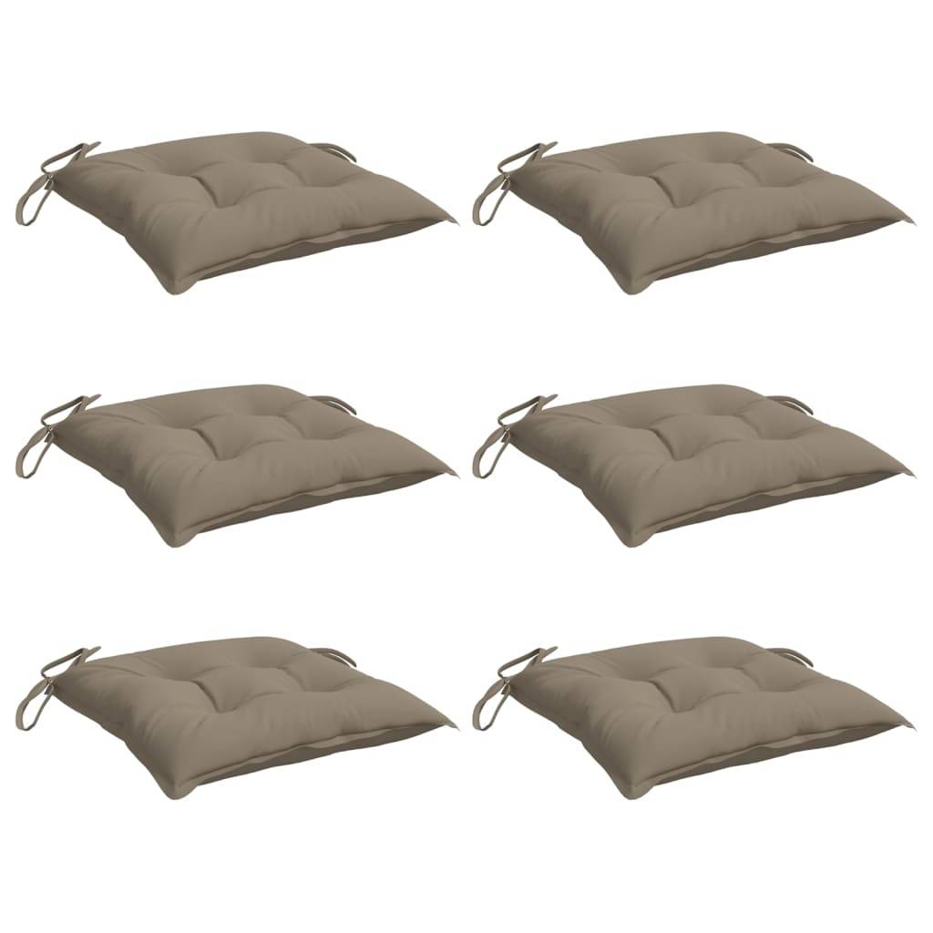 Lot de 6 Coussins d'extérieur - Coussins de palette - Coussins de Siège pour intérieur et extérieur taupe 50x50x7 cm tissu oxford - Image 3