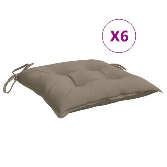Lot de 6 Coussins d'extérieur - Coussins de palette - Coussins de Siège pour intérieur et extérieur taupe 50x50x7 cm tissu oxford - Image 1