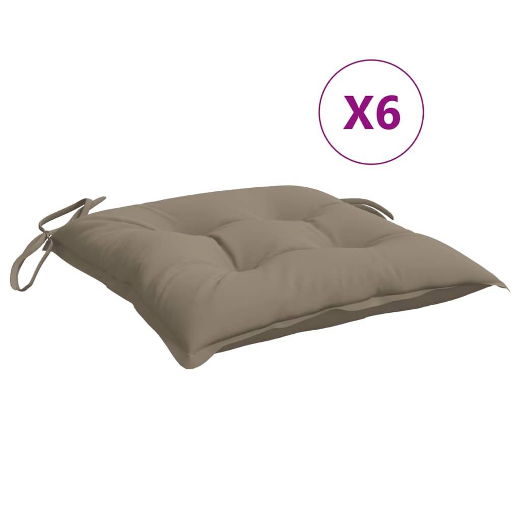 Lot de 6 Coussins d'extérieur - Coussins de palette - Coussins de Siège pour intérieur et extérieur taupe 50x50x7 cm tissu oxford - Image 1