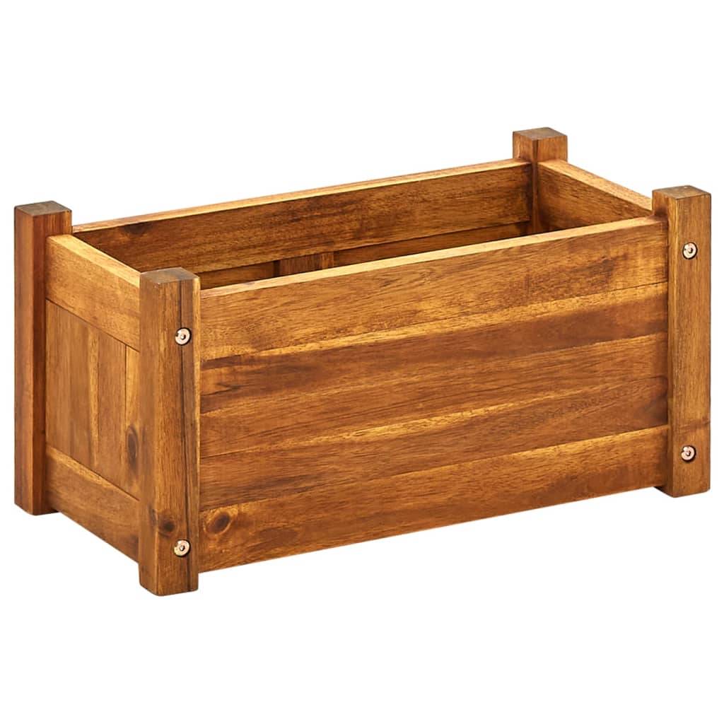 Helloshop26 - Jardinière lit surélevé plantes fleurs jardin 50 x 25 x 25 cm bois d'acacia - Imagen 1