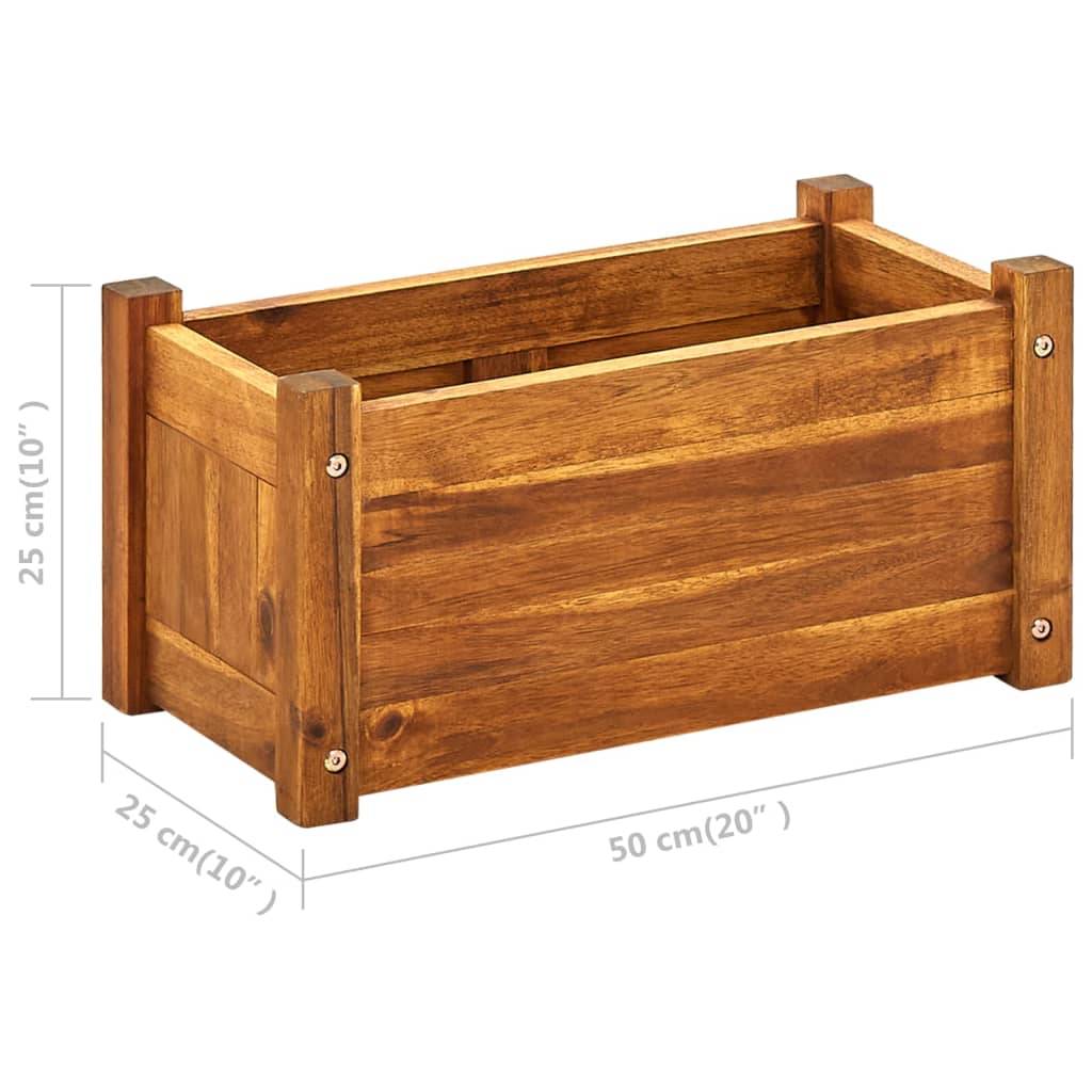 Helloshop26 - Jardinière lit surélevé plantes fleurs jardin 50 x 25 x 25 cm bois d'acacia - Imagen 6