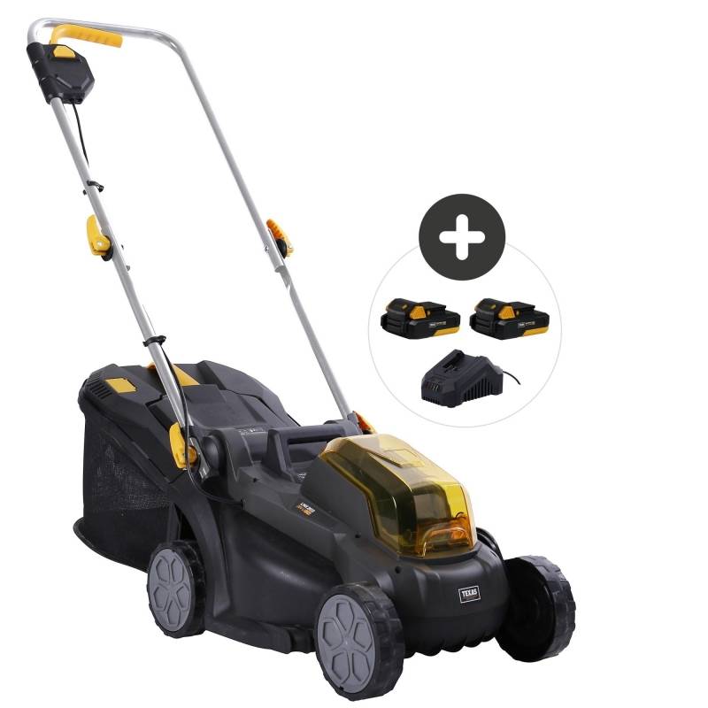 Tondeuse gazon 2 batteries 20V 2Ah lame 33cm bac 35l TEXAS LMX2033