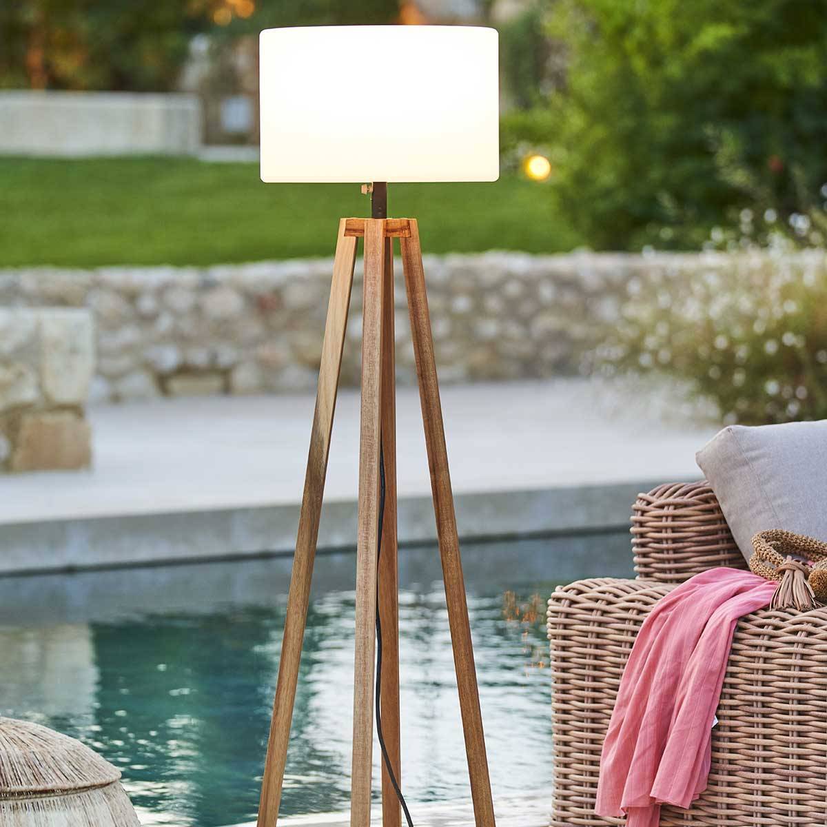 Lampadaire d extérieur "Matia" acacia blanc H148cm ATMOSPHERA CREATEUR D'INTERIEUR - Imagen 7