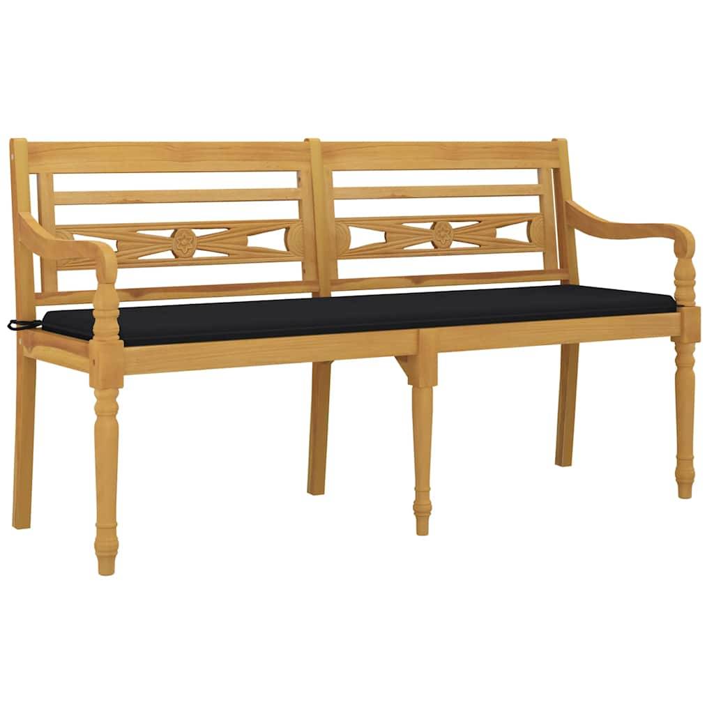 PANGIVO - Banc de jardin bois de teck naturel et noir 150 x 51.5 x 84 cm - PANGIVO - Image 3