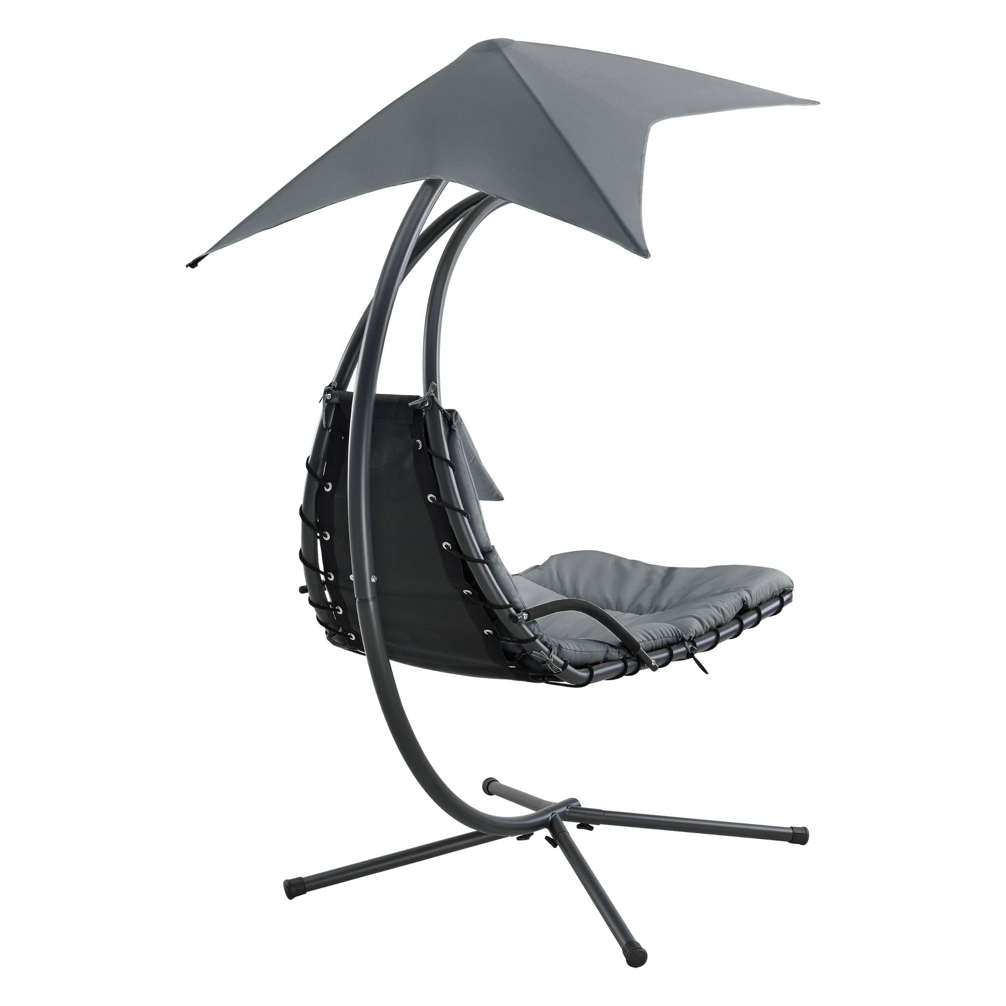 Bain de Soleil Suspendu Lorca Support sur Pied 166 x 116 x 210 cm Noir Gris [en.casa] - Image 5