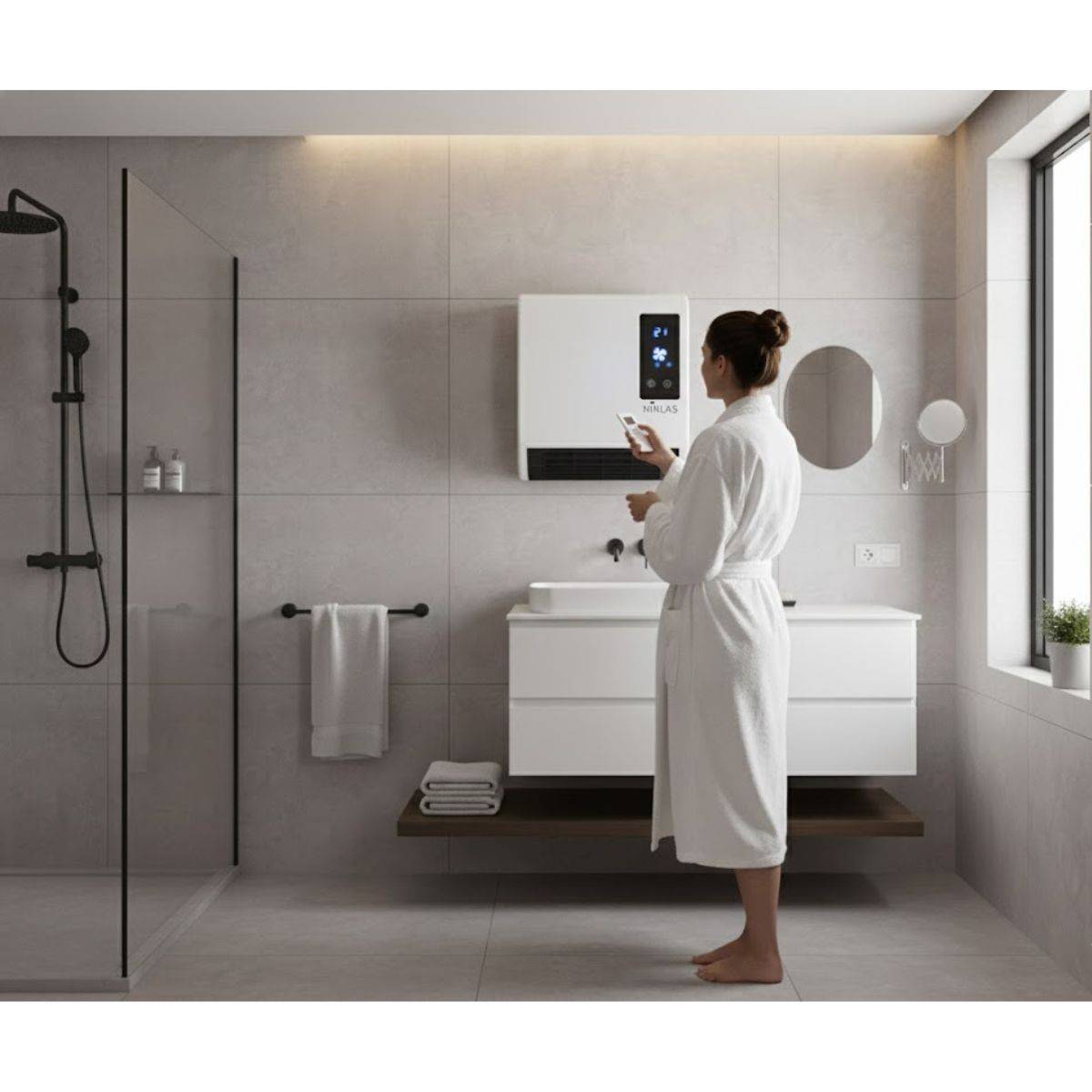 Chauffage électrique mural soufflant 2000W Trendy Numérique Programmable - Chauffage Salle de Bain Chauffe jusqu'à 20 m² NIKLAS - Imagen 3