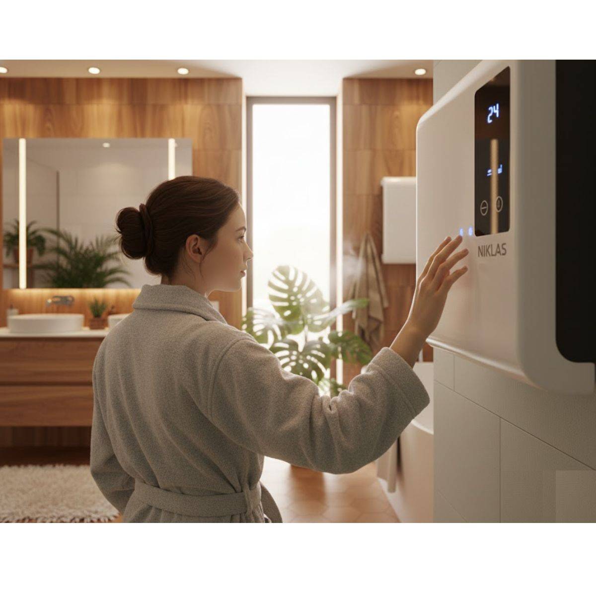 Chauffage électrique mural soufflant 2000W Trendy Numérique Programmable - Chauffage Salle de Bain Chauffe jusqu'à 20 m² NIKLAS - Imagen 4