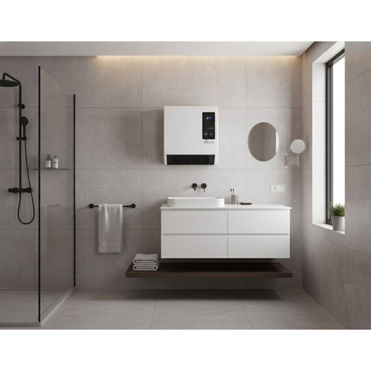 Chauffage électrique mural soufflant 2000W Trendy Numérique Programmable - Chauffage Salle de Bain Chauffe jusqu'à 20 m² NIKLAS - Imagen 10