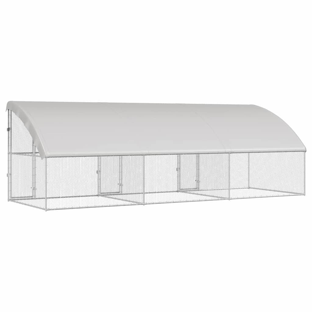Grand enclos poules 6x2m acier galvanisé avec abri étanche pour jardin – ComfortXL Outdoor Living - Image 6