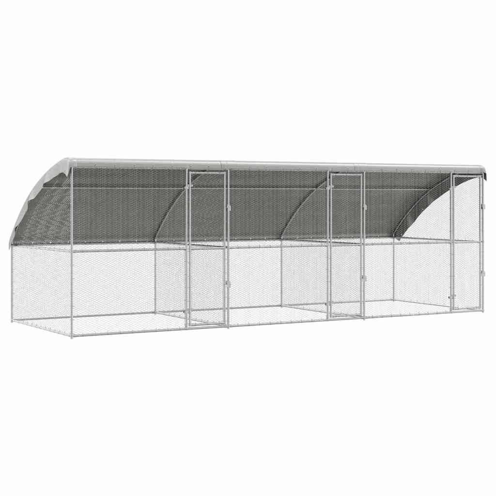 Grand enclos poules 6x2m acier galvanisé avec abri étanche pour jardin – ComfortXL Outdoor Living - Image 2