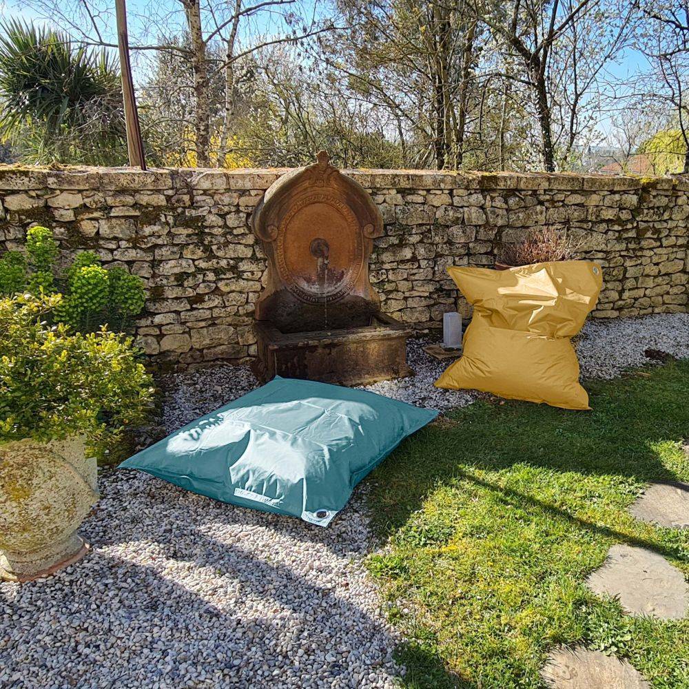 Jardindeco - Grand coussin uni Maxi Bleu Mineral - Imagen 2