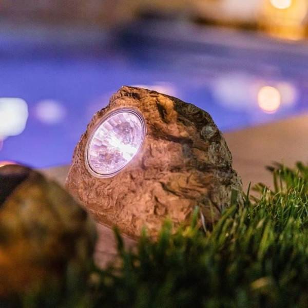 Lumisky - 3 Rochers solaires ROCKY BROWN H14cm - Imagen 4