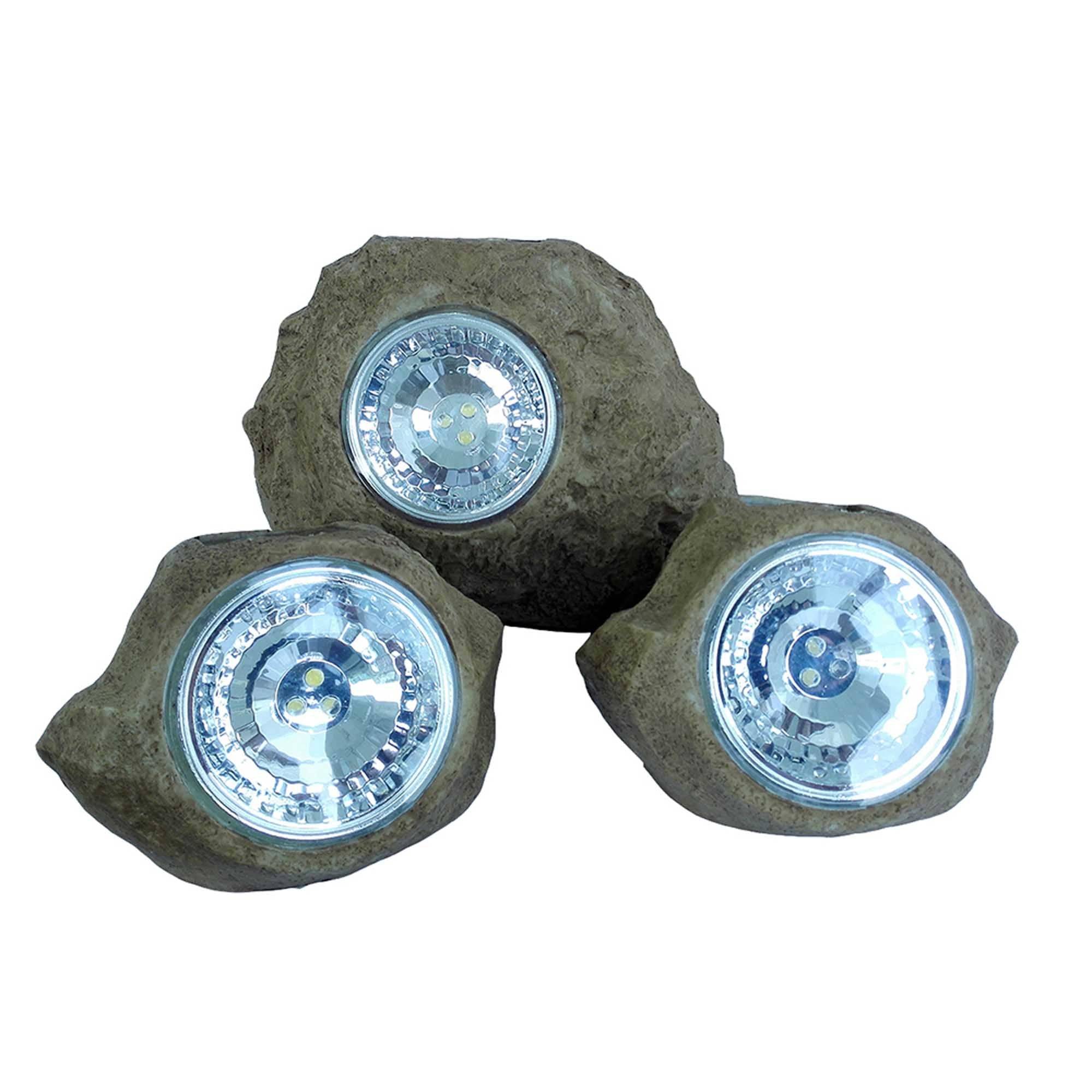Lumisky - 3 Rochers solaires ROCKY BROWN H14cm - Imagen 1