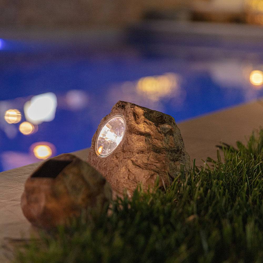 Lumisky - 3 Rochers solaires ROCKY BROWN H14cm - Imagen 2