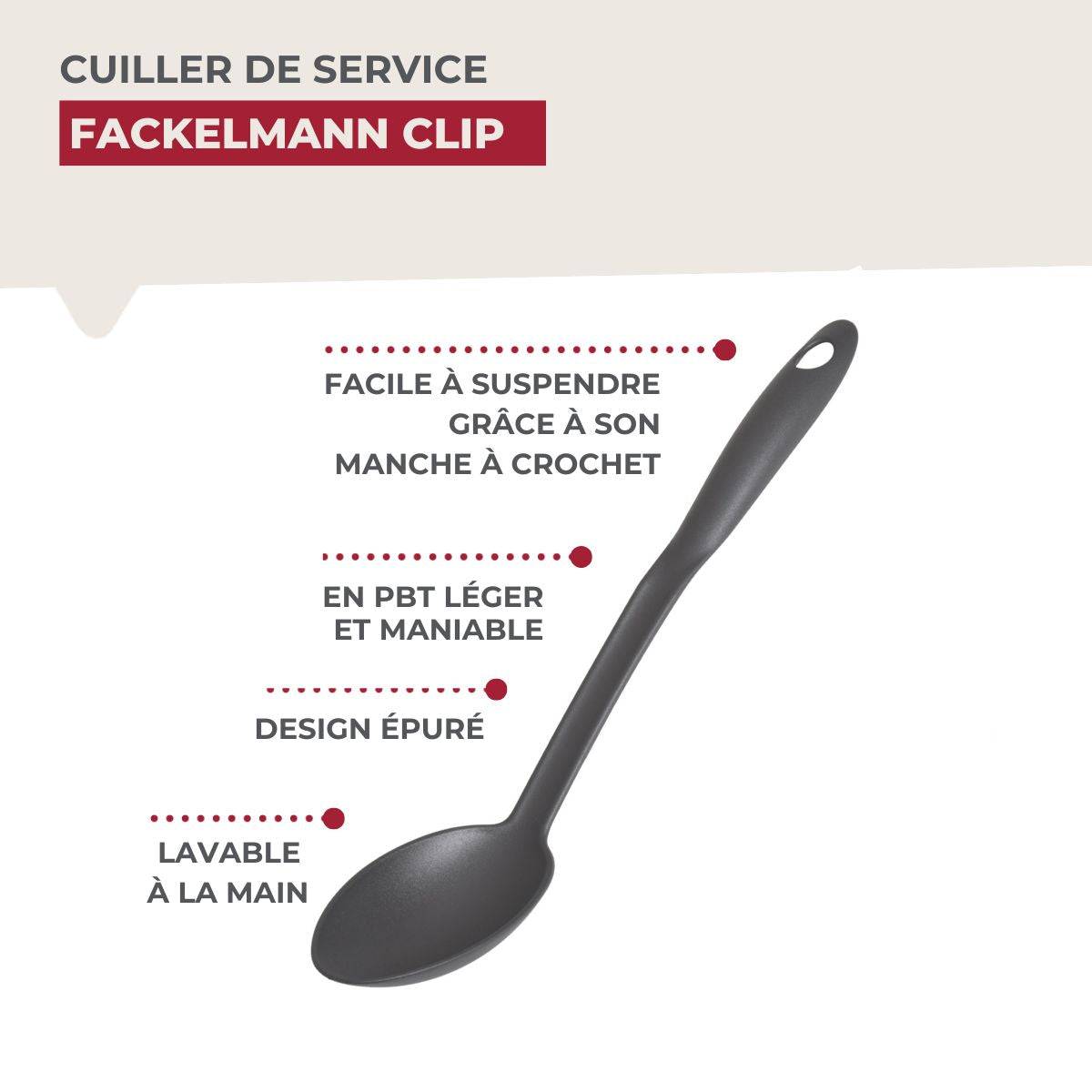 Cuillère à servir 32,5 cm Fackelmann CLIP - Image 6
