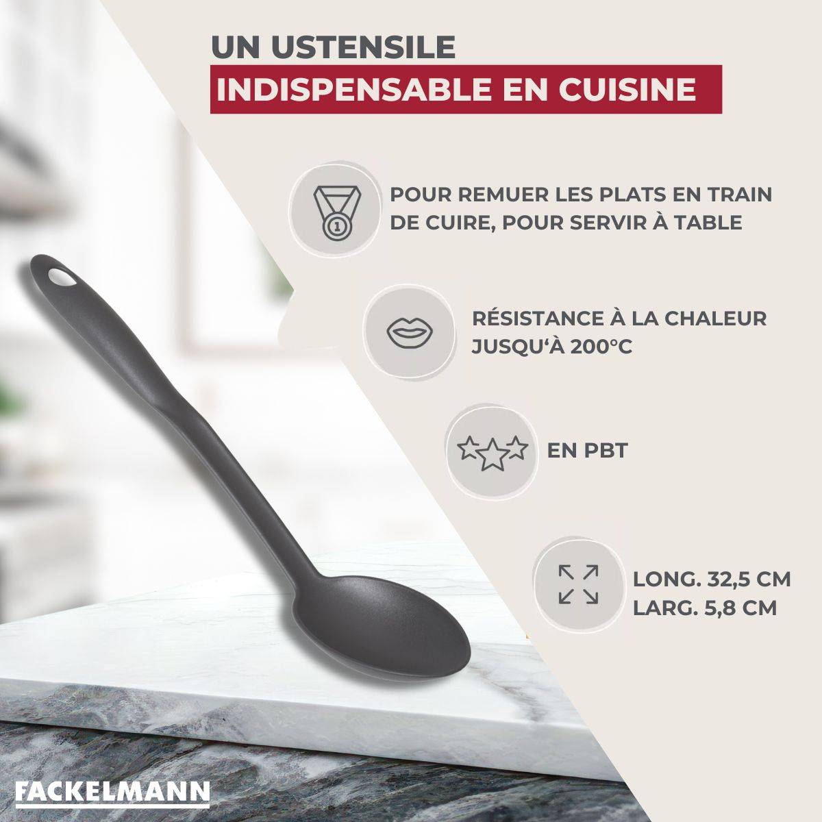 Cuillère à servir 32,5 cm Fackelmann CLIP - Image 3