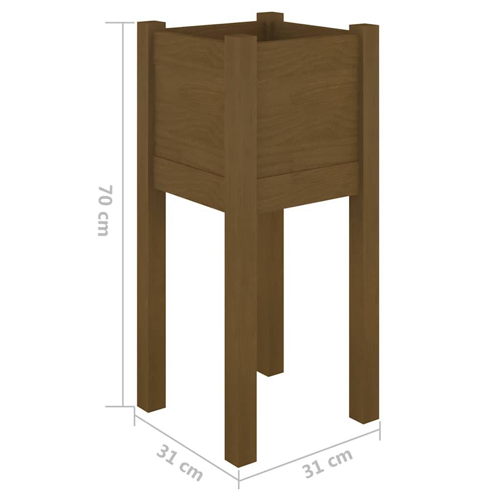 Vidaxl - Jardinières d'extérieur 2 pcs Marron miel 31x31x70cm Pin massif vidaXL 810786 - Image 3