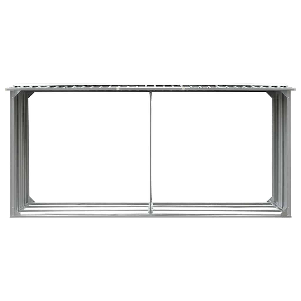 Abri de Stockage Bois XXL Acier Galvanisé pour Jardin 330x92x153 cm Gris - ComfortXL Outdoor Living - Image 3