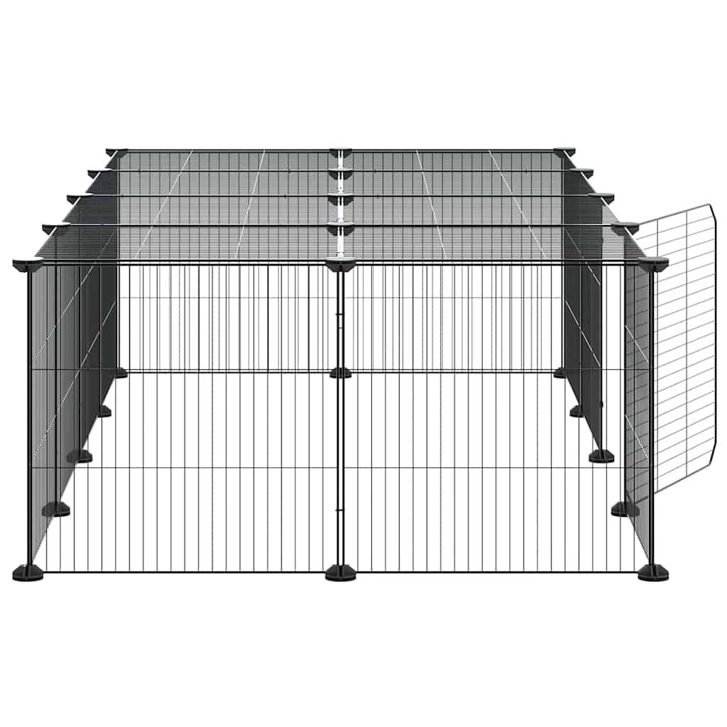 Vidaxl - Cage animaux de compagnie à 20 panneaux et porte Noir 140x70x35 cm vidaXL 3114058 - Imagen 6
