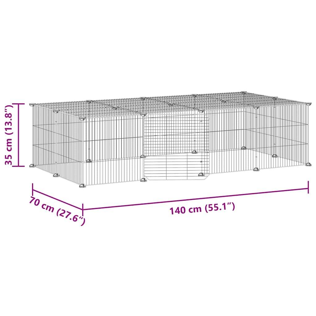 Vidaxl - Cage animaux de compagnie à 20 panneaux et porte Noir 140x70x35 cm vidaXL 3114058 - Imagen 3