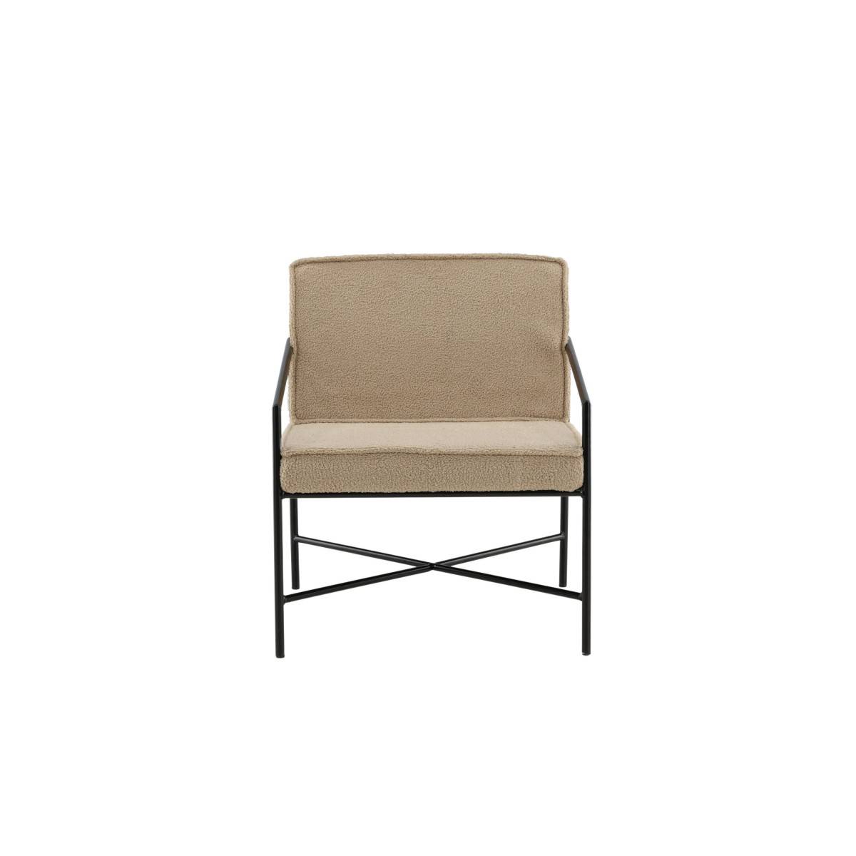 Paris Prix - Fauteuil Design Bouclette "Rakel" 78cm Beige - Image 2