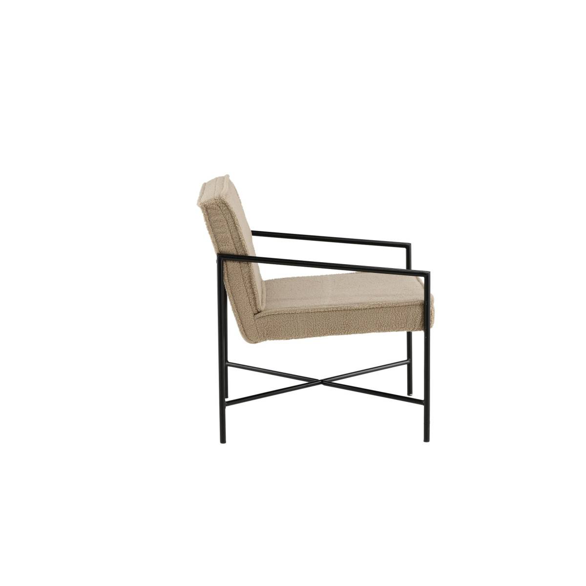 Paris Prix - Fauteuil Design Bouclette "Rakel" 78cm Beige - Image 3