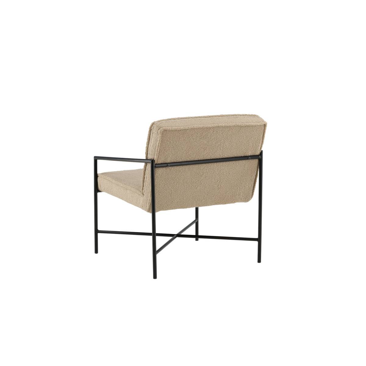 Paris Prix - Fauteuil Design Bouclette "Rakel" 78cm Beige - Image 5