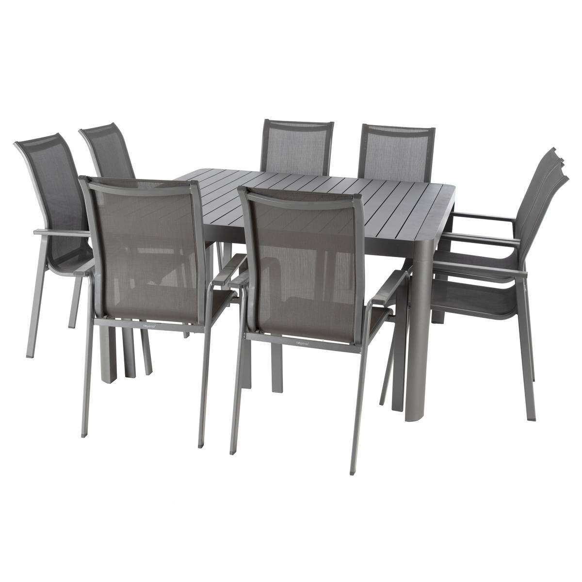 Hesperide - Table de jardin extensible carrée "Paradize" graphite 10 places en aluminium traité époxy Hespéride - Imagen 4