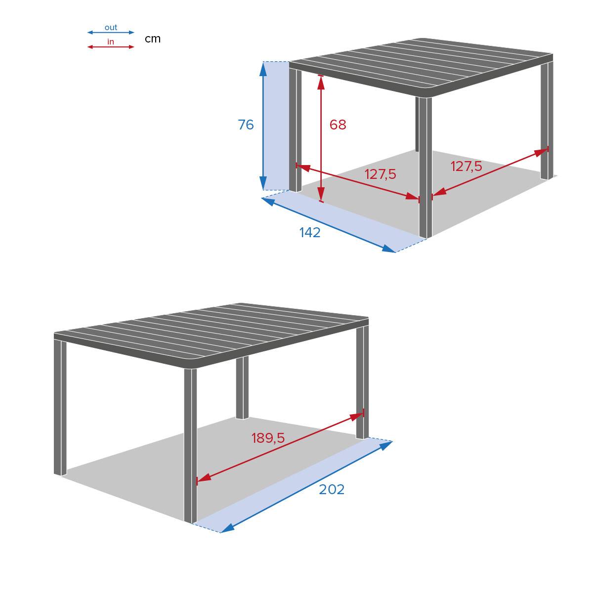 Hesperide - Table de jardin extensible carrée "Paradize" graphite 10 places en aluminium traité époxy Hespéride - Imagen 6