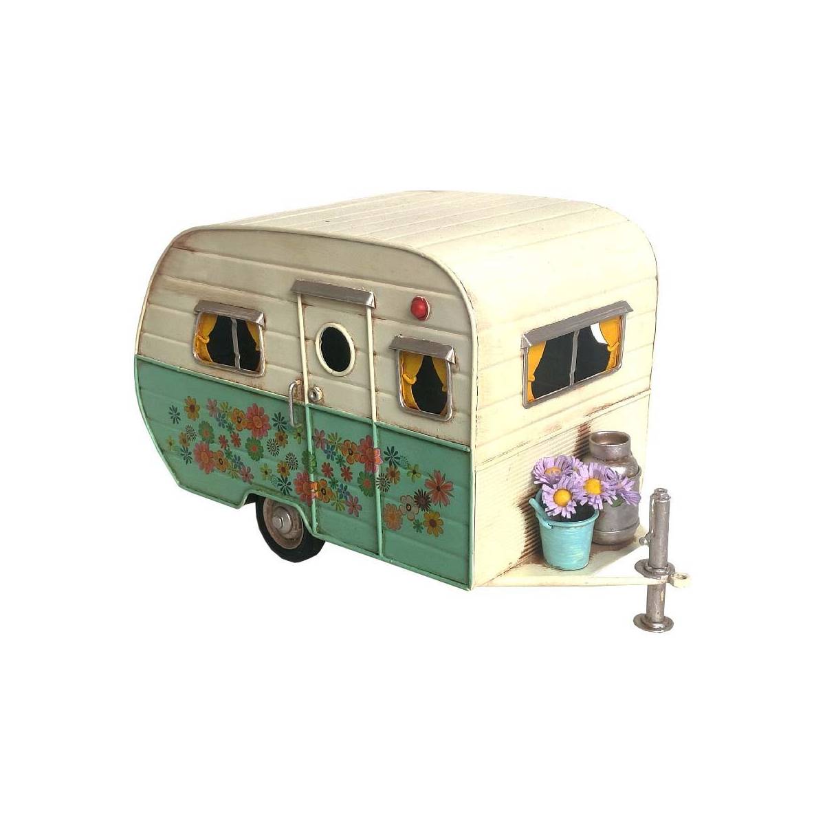 Antic Line Creations - Caravane vintage décorative en métal - Imagen 1